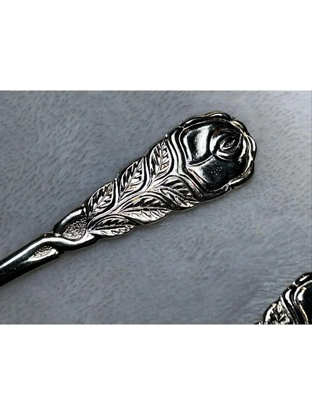 Pair Of 2 Midcentury Gold Tone Dessert Spoons Flatware ECHT vergoldet Utc Stamp